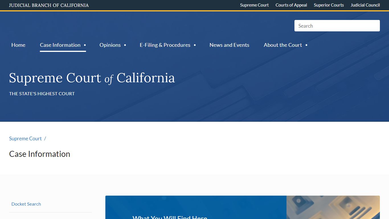 Case Information | Supreme Court of California